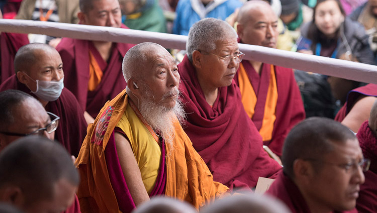 法話会に参加した1万人以上の僧侶と尼僧たち。2018年1月15日、インド、ビハール州ブッダガヤ（撮影：マニュエル・バウアー）