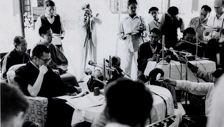 His Holiness the Dalai Lama’s first press conference in India, in Mussorie in 1959, repudiating the 17 Point Agreement which was signed under duress in Beijing on May 23, 1951.